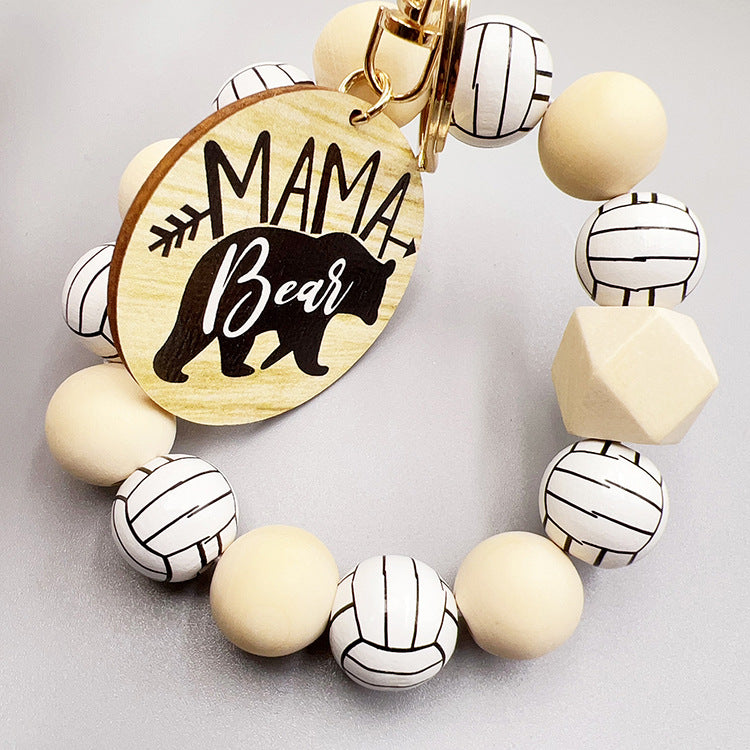 Wholesale sports style football basketball baseball and other wooden beads beaded polar bear